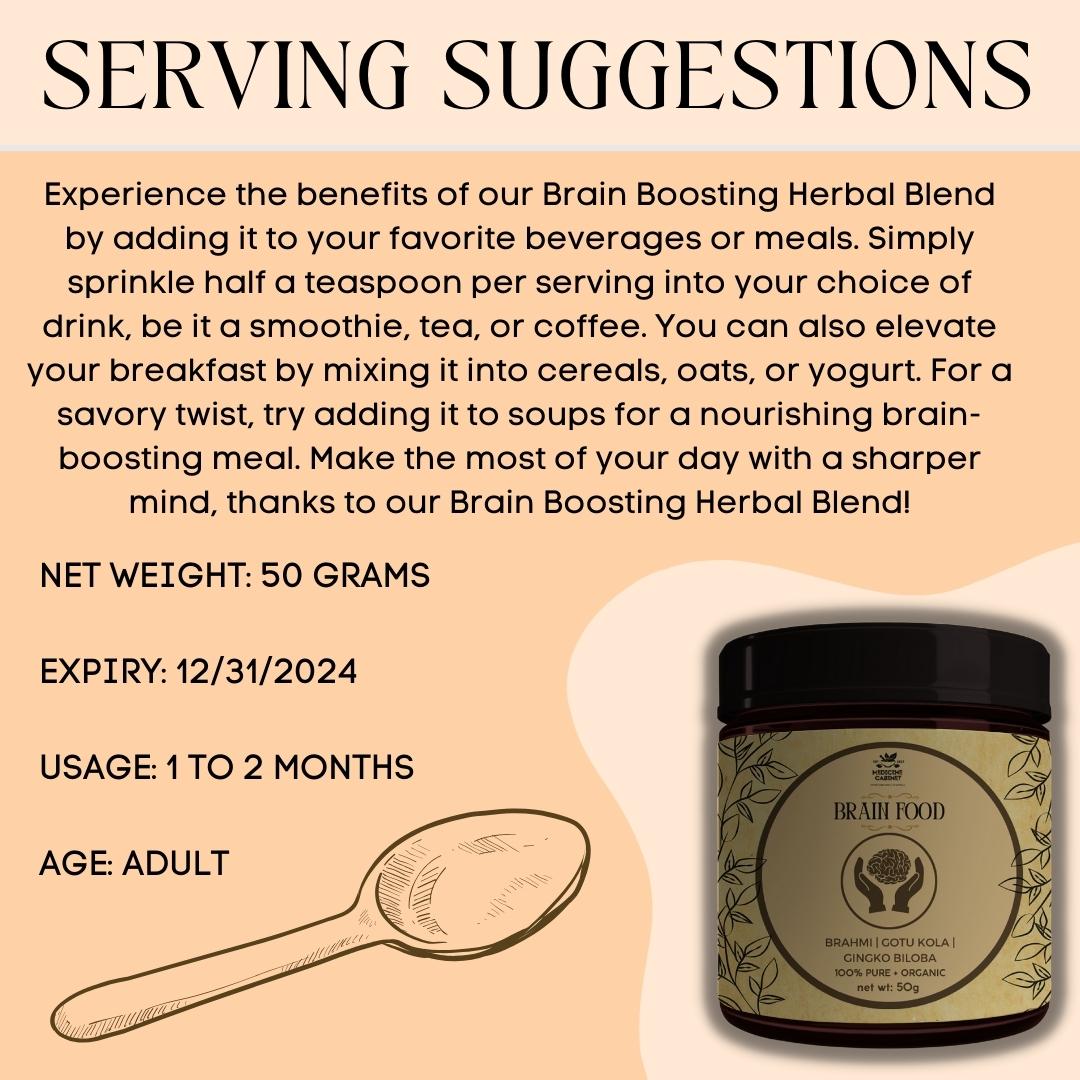 NATURAL BRAIN FOOD | FOCUS | CONCENTRATION | MEMORY | ATTENTION | COGNITIVE | ANXIETY DEPRESSION