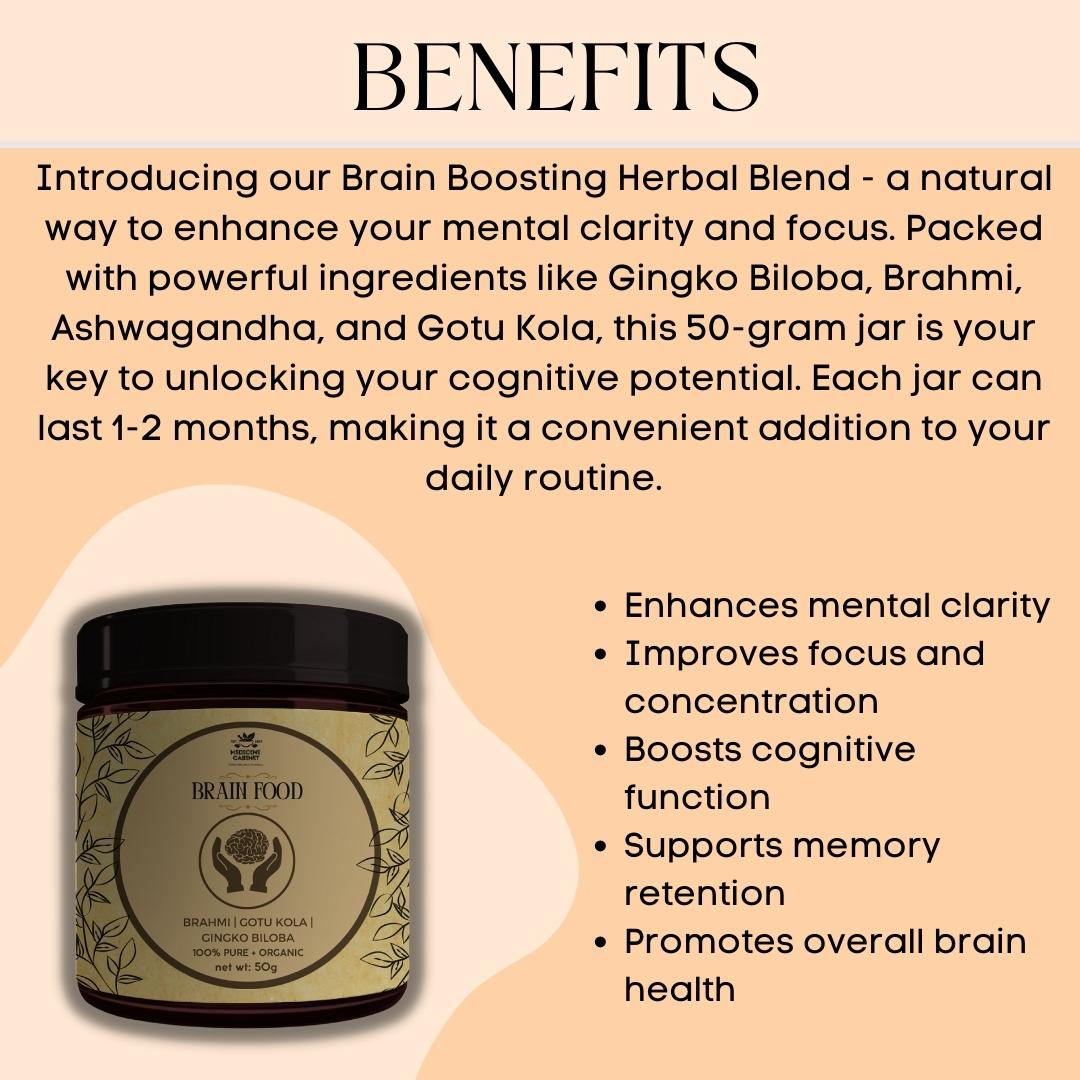 NATURAL BRAIN FOOD | FOCUS | CONCENTRATION | MEMORY | ATTENTION | COGNITIVE | ANXIETY DEPRESSION