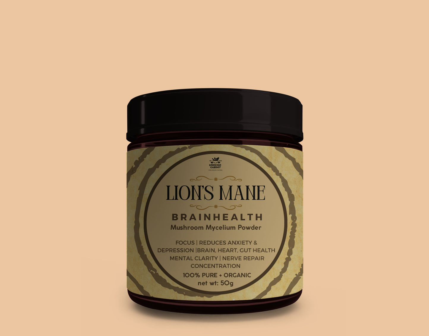 LION'S MANE MUSHROOM | (100% PURE) + Brain Focus | Mental Health Support | Cognition | Memory | Focus | ADHD